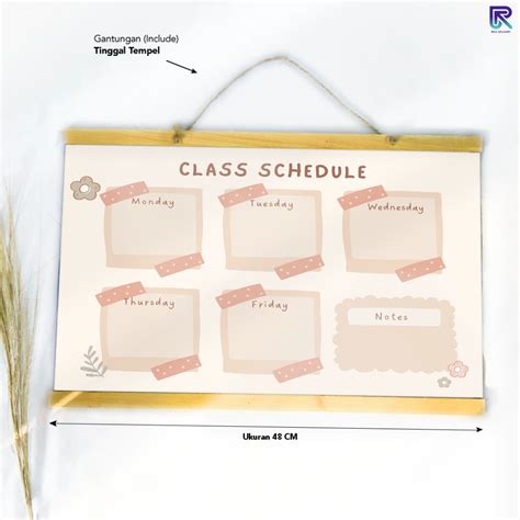 Jual RHA Jadwal Pelajaran Planner List Schedule Board Kelas Siswa Daily