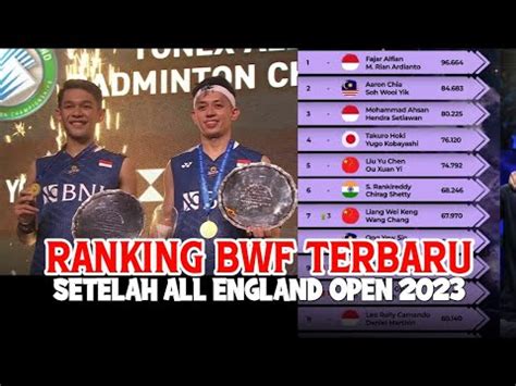 Ranking Bwf Terbaru Setelah All England Open Fajar Rian Semakin