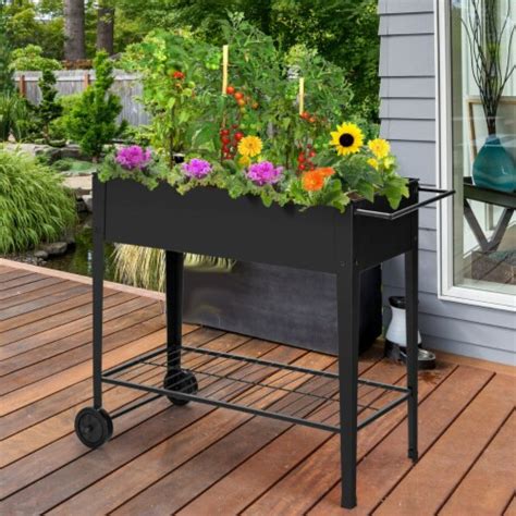 Gymax Raised Garden Bed Elevated Planter Box on Wheels Steel Planter w/Shelf, 1 unit - Fred Meyer