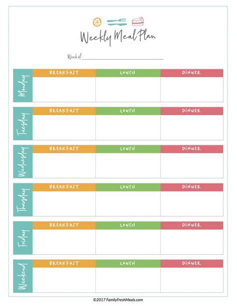 Meal Planner Template Printable