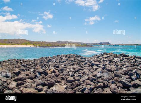 Gorgeous View Of Galapagos Islands With Rocks In The Ocean Of The