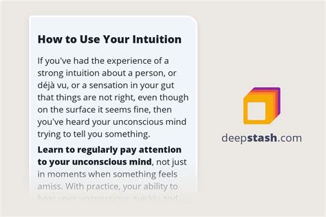 How To Use Your Intuition Deepstash