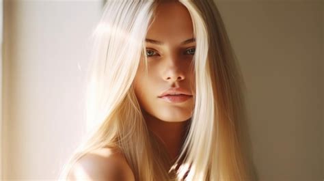 Premium Photo Blond Hair Beautiful Model Illustration Generative Ai