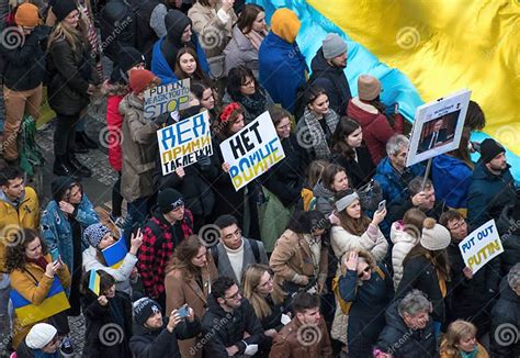 Rally In Support Of Ukraine On Wenceslas Square In Prague Editorial