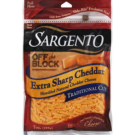 Sargento Off The Block Shredded Cheese Traditional Cut Extra Sharp