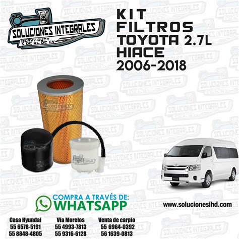 KIT FILTROS TOYOTA HIACE 2 7L 2006 2018 Soluciones IHD