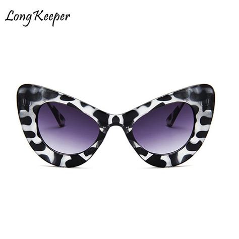 Long Keeper Cat Eye Sunglases Female Vintage Oval Uv400 Oversized