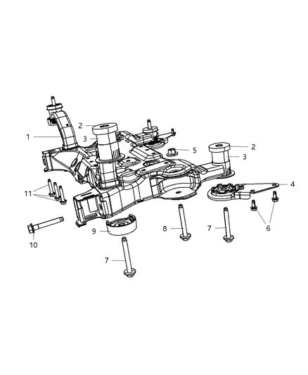 Crossmember Front Suspension 2008 Chrysler Sebring