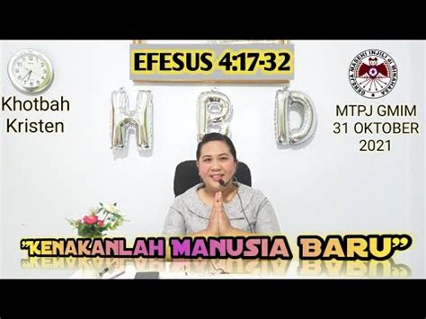 Khotbah Minggu Oktober Mtpj Gmim Efesus Kenakanlah