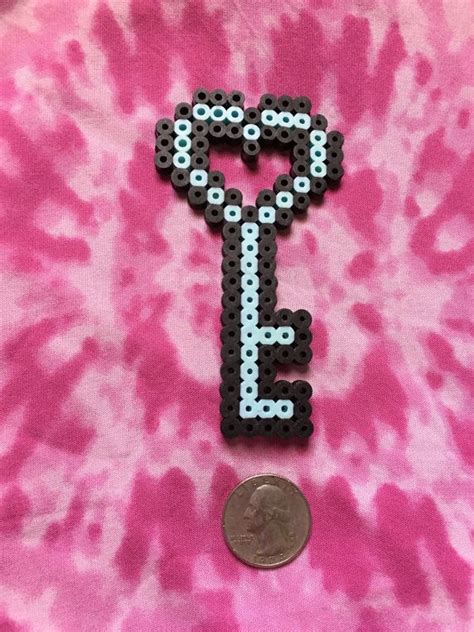 Blue Key To My Heart Perler Key To My Heart Etsy Etsy Shop