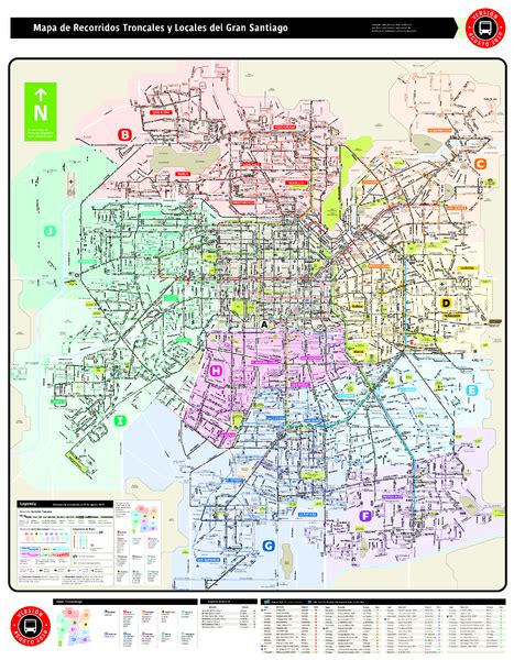 Santiago Bus and Metro Map - Santiago Chile • mappery