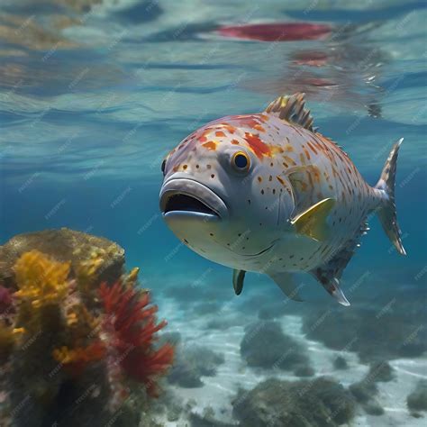 Premium AI Image | a stunning image of a large ocean sunfish swimming