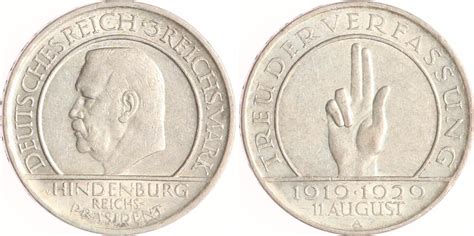 Weimarer Republik Reichsmark A Verfassung Vf Ef Ma Shops