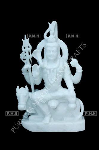 Plain Hindu Makrana White Marble Shiva Statue For Worship Size