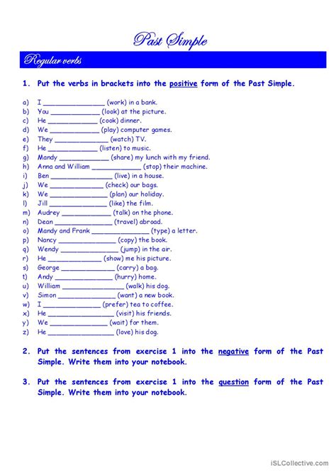 Past Simple With Regular Verbs Gener English ESL Worksheets Pdf Doc