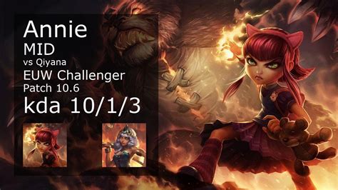 Annie Mid Vs Qiyana Euw Challenger Patch Gameplay Youtube