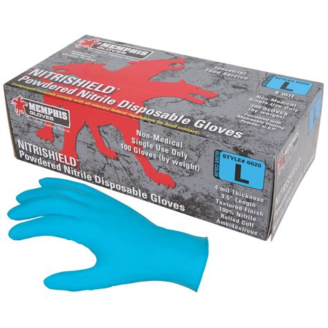 Nitrishield Disposable Nitrile Powdered Gloves 6020