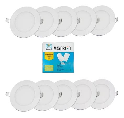 Panel Led Embutir Redondo 6w Luz Fria Spot 220v Pack X10 En Venta En