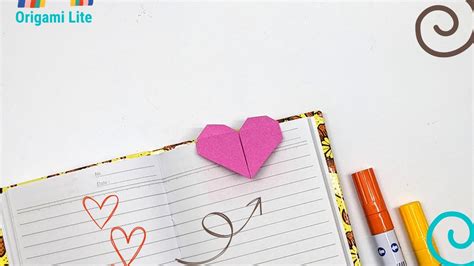 Diy How To Make Origami Heart Corner Bookmark Easy Youtube