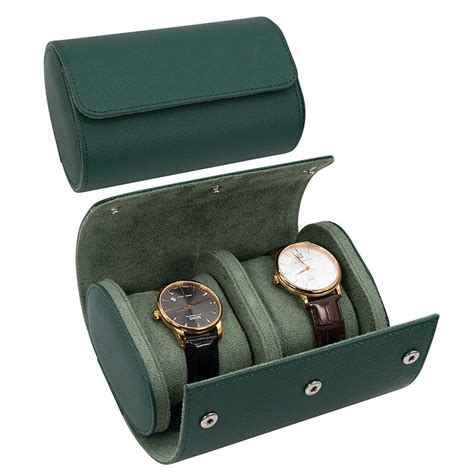 Custom Logo Slot Travel Watch Case Genuine Leather Watch Roll China