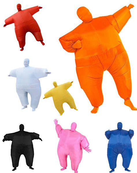 Adult Inflatable Suit Fat Suit Costume Fat Chub Sumo Blow Up Fancy Dress Costume Ebay