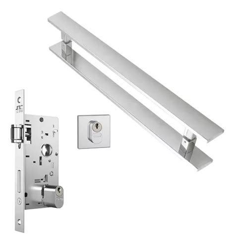 Puxador Inox Porta Pivotante Cm Fechadura Externa Stam