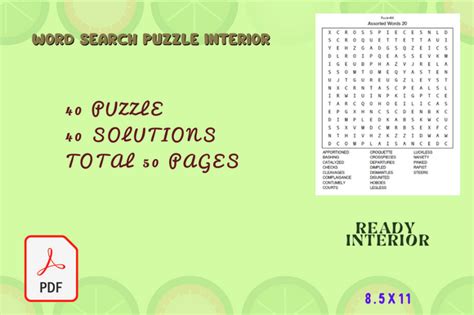 Interior Kdp Assorted Word Search Puzzle Graphic By Luham Digital