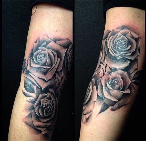 Black and grey shade rose tattoo. Beautiful realistic rose tattoo ...