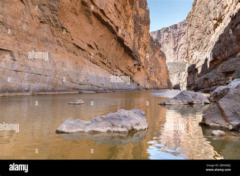 A Section Of The Rio Grande River Running Through Santa Elena Canyon