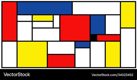 Piet Mondrian Style Royalty Free Vector Image Vectorstock