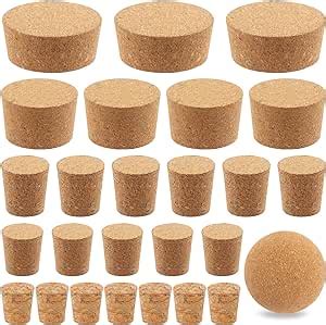 Mardatt Pcs Sizes Wooden Tapered Cork Plugs Assorted Set Natural