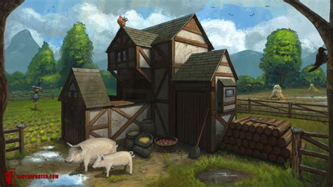 Medieval farm landscape by Andy De Pooter by Eburone on DeviantArt