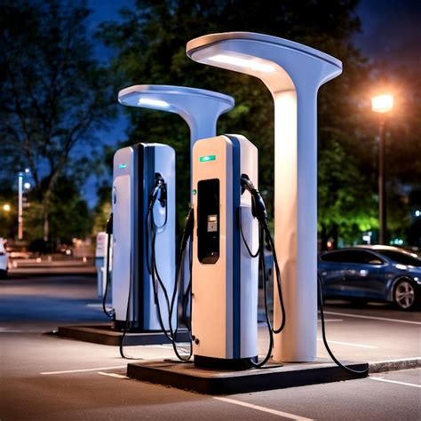 Premium AI Image | Modern fast electric vehicle chargers for charging car