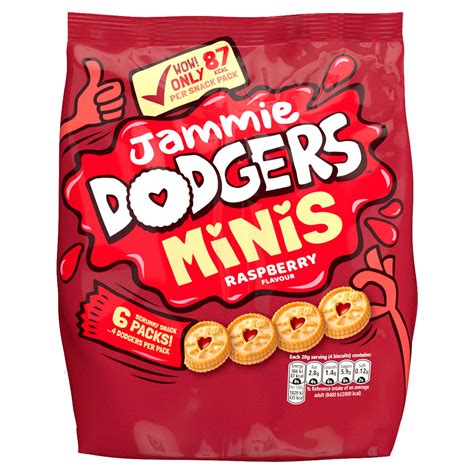 Jammie Dodgers 6 Minis Raspberry Flavour 120g Sweet Biscuits