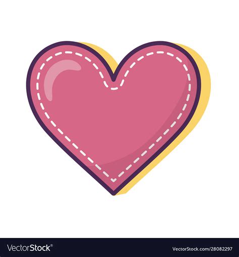 Heart Love Romantic Icon On White Background Vector Image