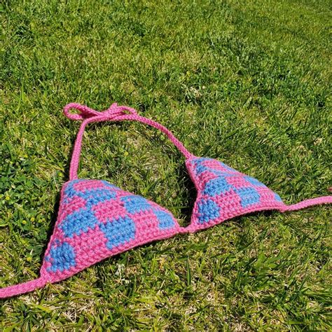 Blue Crochet Bikini Etsy
