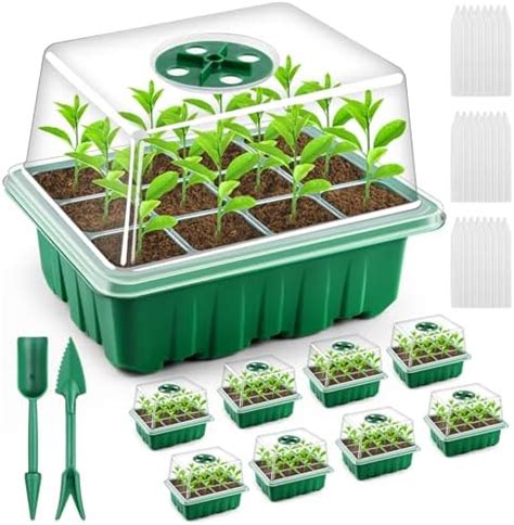 ASTARON 12 Pack Seed Trays 144 Cell Reusable Seed Propagators With