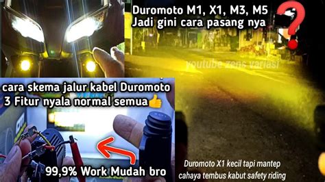 CARA PASANG LAMPU TEMBAK DUROMOTO M1 X1 M3 M5Lampu Led Terang 3