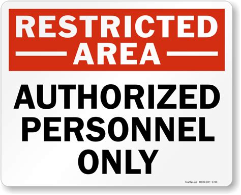 Restricted Area Labels Authorized Personnel FREE PDFs