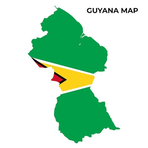 Premium Vector Guyana National Flag Map Design Illustration Of Guyana