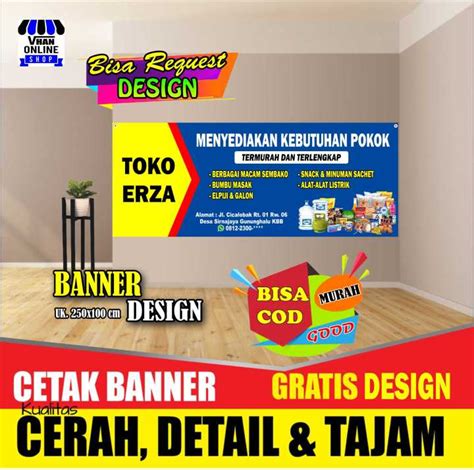 Spanduk Banner Jualan Sembako Kebutuhan Rumah Tangga Keren Lazada