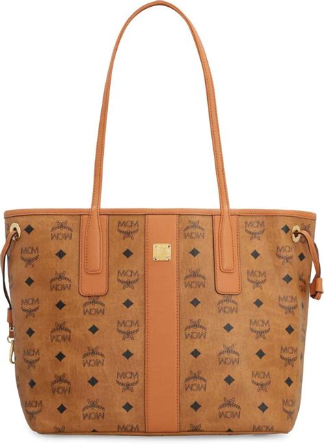 MCM Liz Reversible Monogram Pattern Tote Bag In Brown Lyst