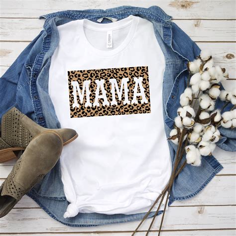 Leopard Print Mama Shirt Mom Shirt Cheetah Print Mom Shirt Etsy