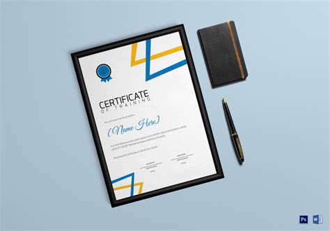 Sports Training Participation Certificate Design Template In Psd Word