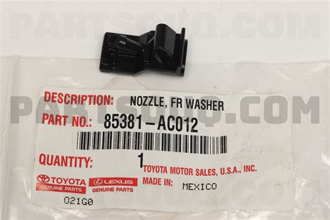 NOZZLE SUB ASSY WASHER 85381AC010 Toyota Parts PartSouq