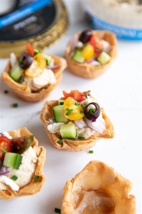 Homemade Phyllo Cups With Hummus 3 Ways The Forked Spoon