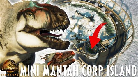 Yutyrannus Ice Compound On Mini Mantah Corp Island Jurassic World Evolution 2 Park Build Youtube