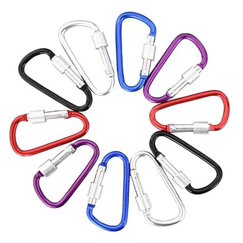 Cheers US 5Pcs Aluminum D Ring Spring Loaded Gate Small Keychain