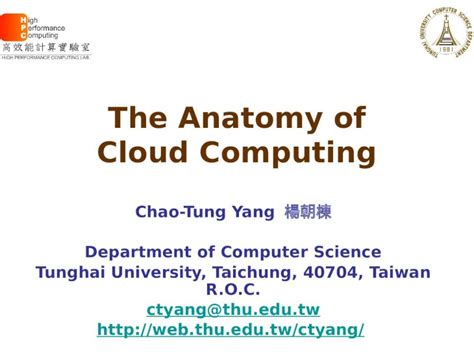 Pptx The Anatomy Of Cloud Computing Chao Tung Yang Department Of