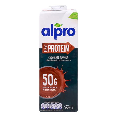 Alpro Plant Protein Chocolate Soya Drink 1 Litre Online At Best Price Soya Milk Lulu Qatar